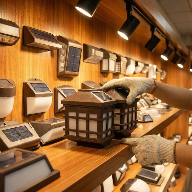 solar lighting showroom arrangement