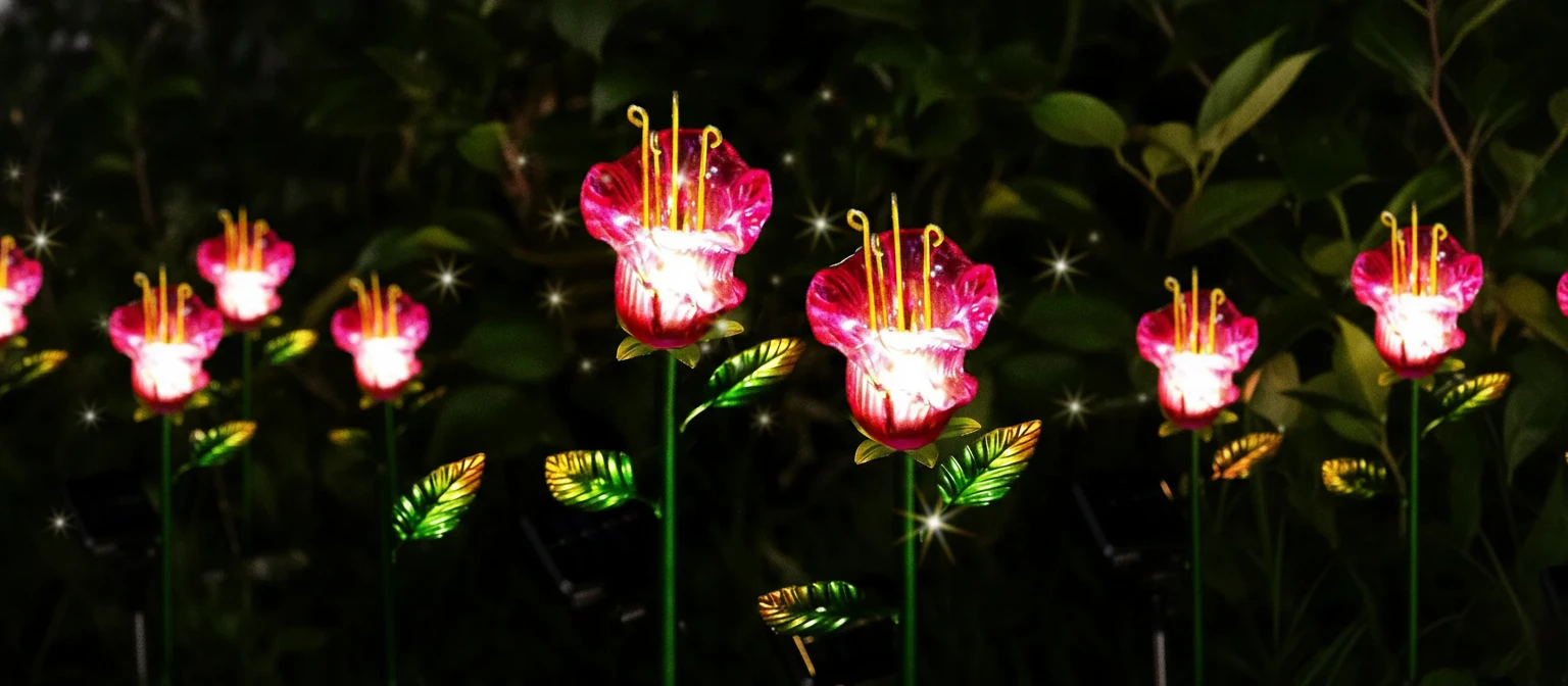 wholesale glass solar flower lights