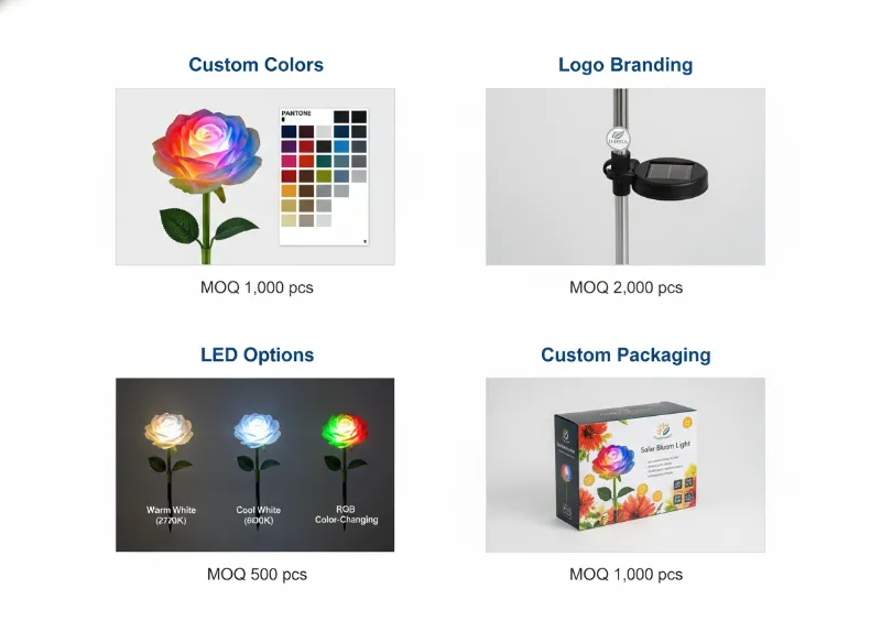 solar flower light customization options