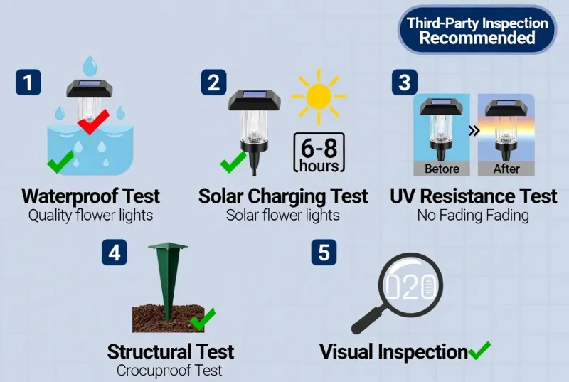 solar flower light quality verification