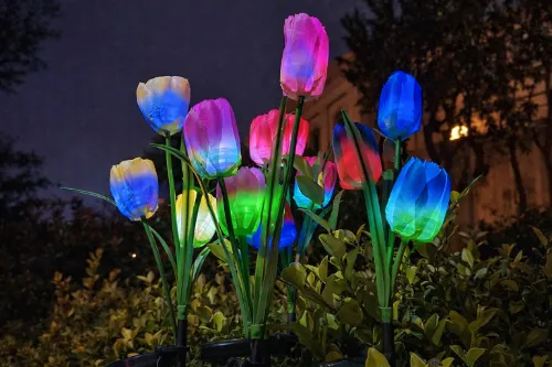 10 glowyard flower solar lights