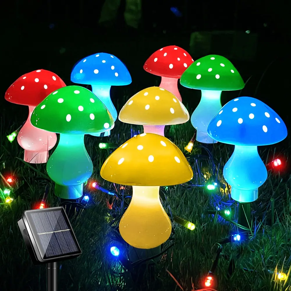 11 Mushroom Solar Stake Lights