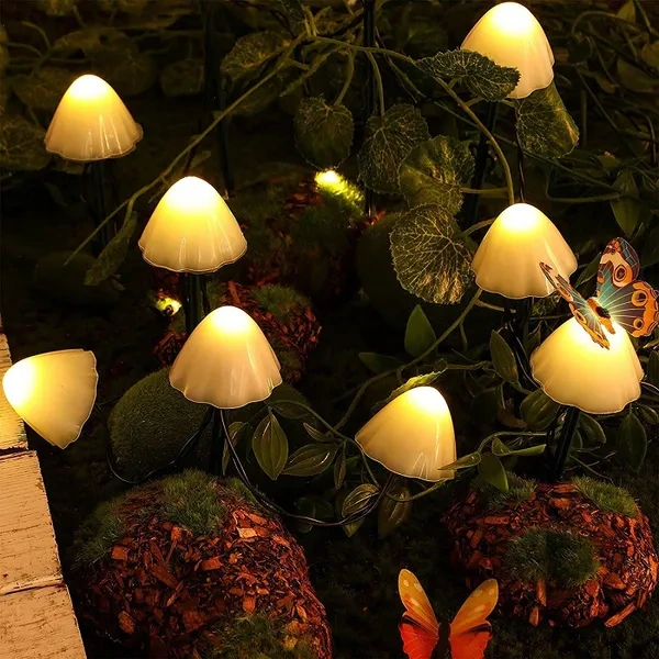 16 Mushroom Solar Lights Fairy Garden
