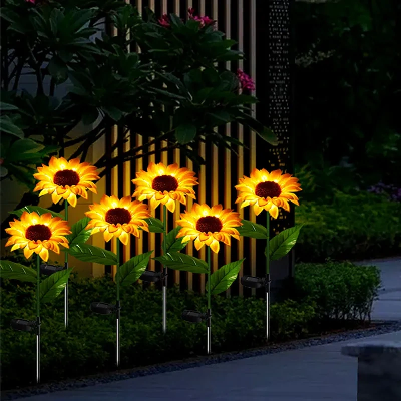 16 Sunflower Solar Lights Garden Decor