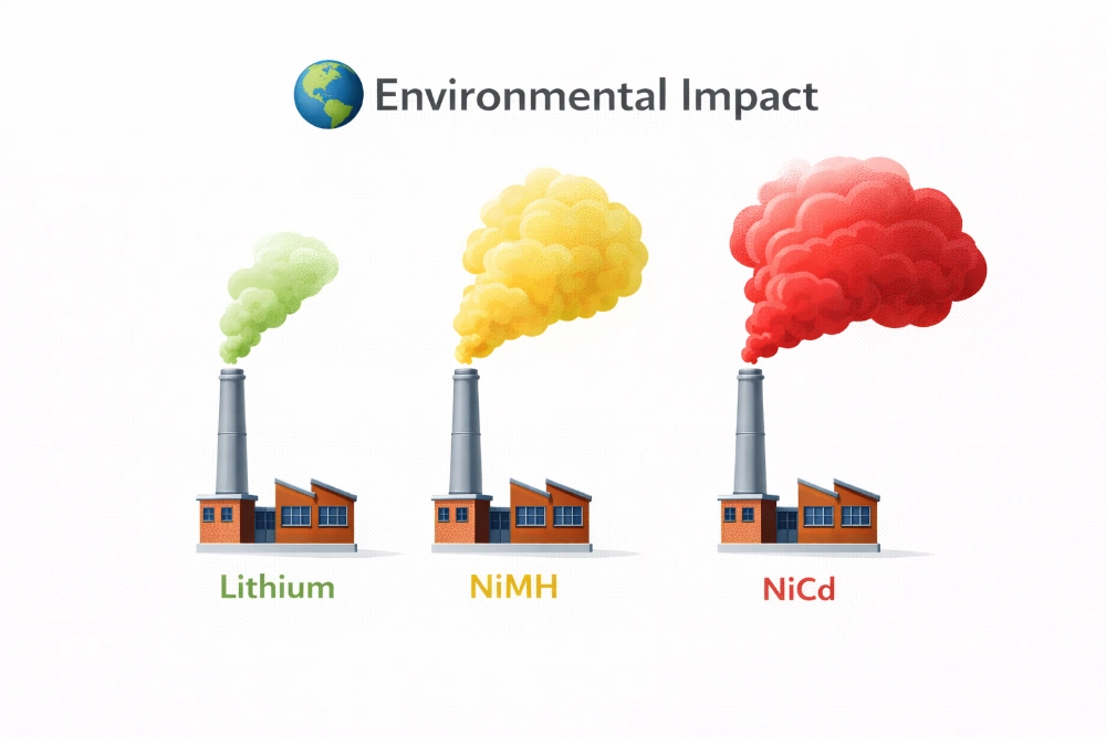 7. which battery type has the lowest environmental impact