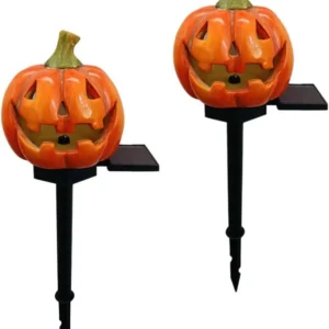sm251005 resin+pp witch hat pumpkin solar stake light (1)