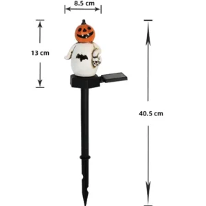 sm251019 resin pumpkin skull head solar stake light (1)