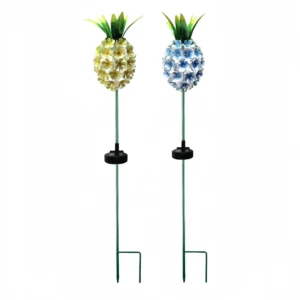 sm251072 iron+pp solar flower pineapple garden stake light