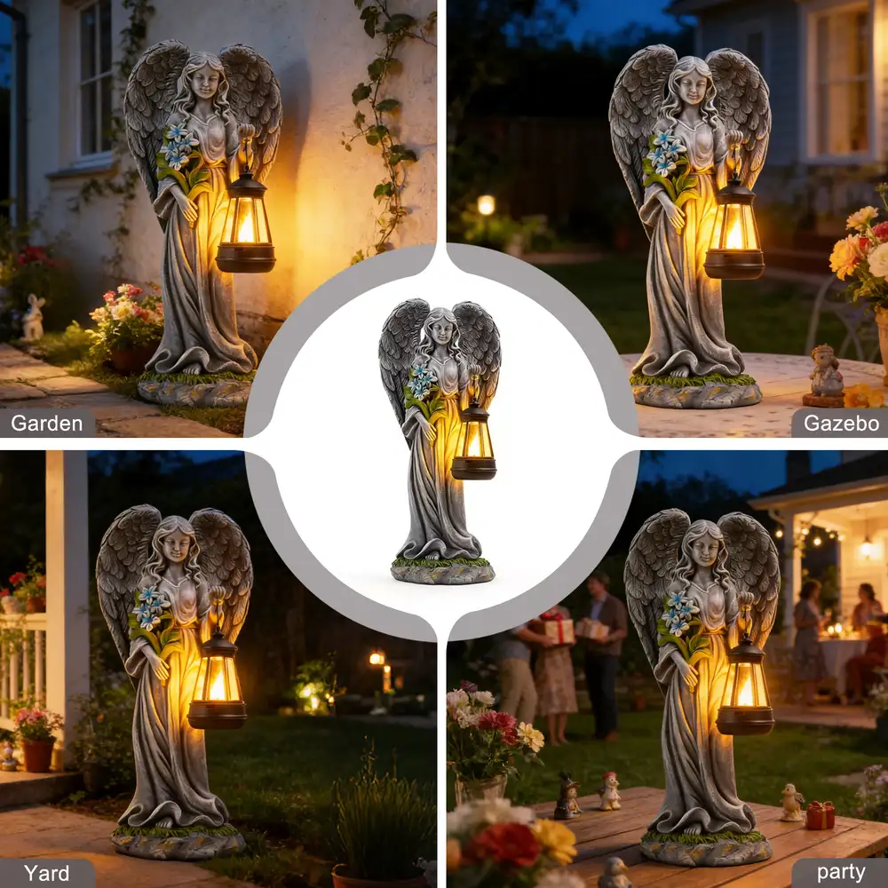 sm251084 resin solar angel with lantern stake light (6)