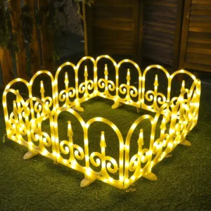 sm251099 pp set of 8pcs arched top solar garden border fence with scroll pattern (1)