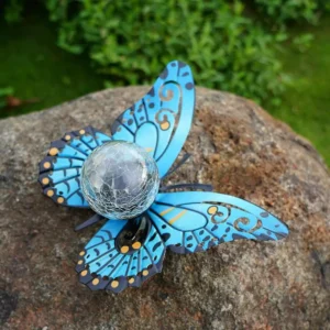 sm251114 iron+glass+pp butterfly shape solar garden light (6)