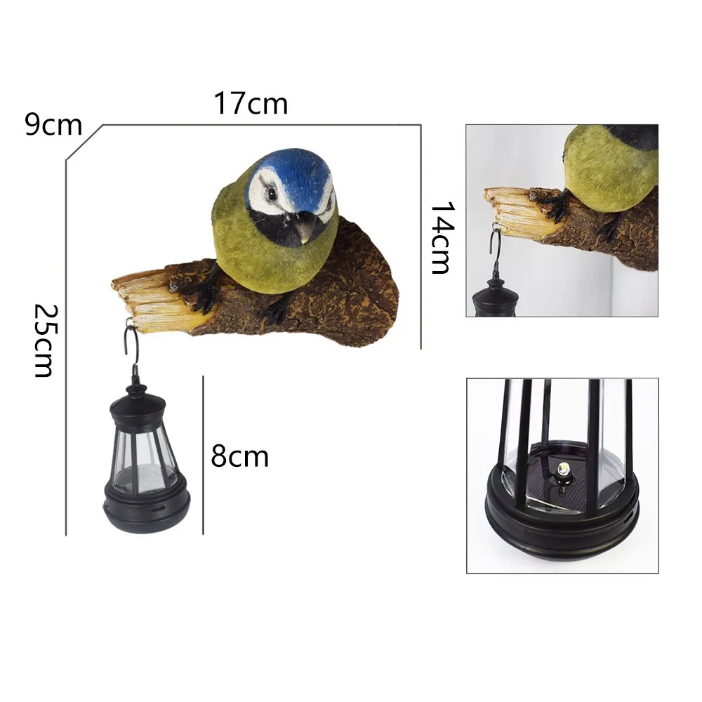 sm251117 resin+pp solar bird wall light with hanging lantern (4)