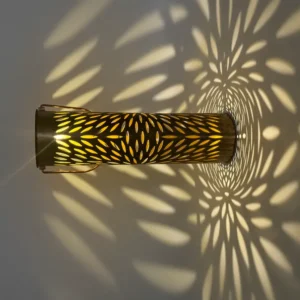 sm251142 iron+pp solar leaf hollow out lantern light (1)