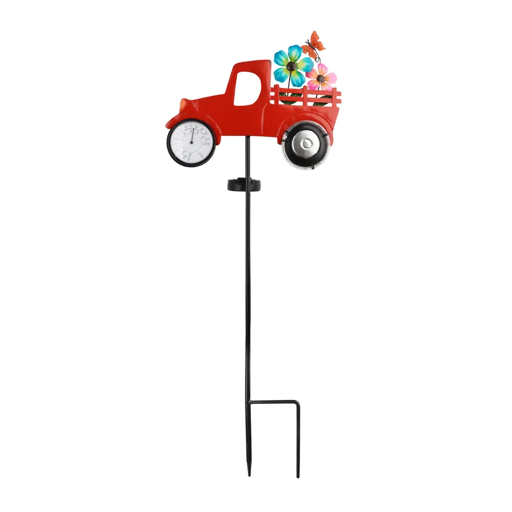 sm251146 iron+pp solar decorative truck stake light (2)