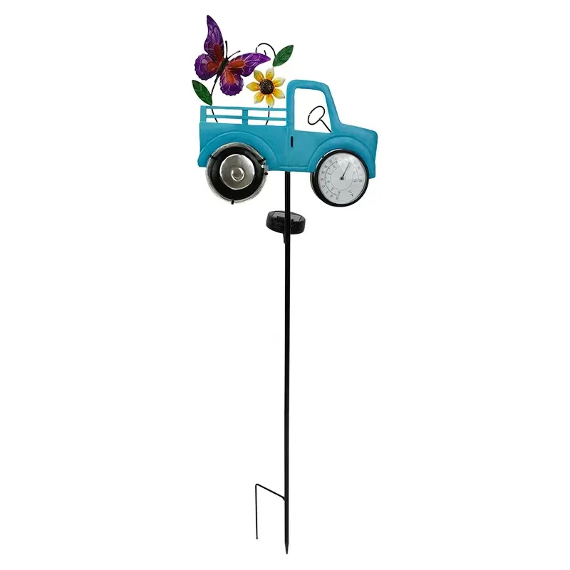 sm251146 iron+pp solar decorative truck stake light (3)