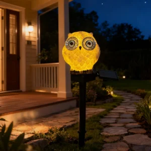 sm251170 resin+pp solar resin owl stake light (1)
