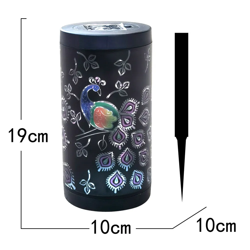 sm251180 ps+pp solar decorative peacock stake light (2)