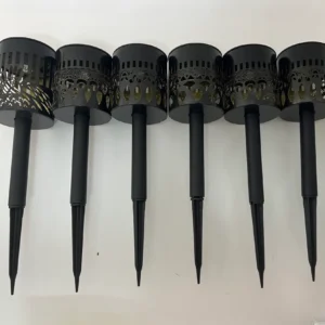 sm251203 iron+pp solar teardrop cutout lantern stake light (1)