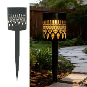SM251203 Metall-Eisen-Solar-Erdspießleuchte mit Hohlprofil