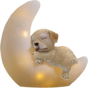 sm251242 resin+abs+pp solar resin sleeping dog light (1)