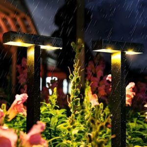 sm251274 abs, pc t shaped solar projection stake light