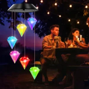 sm251390 abs+pp+iron solar christmas iridescent diamond hanging windchime (6)
