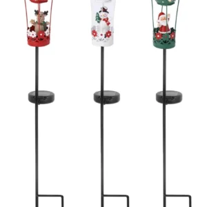 sm251415 iron+pp (new design) christmas hot air balloon solar stake light