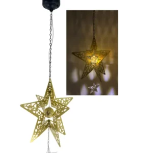 sm251420 iron+pp solar powered star chandelier