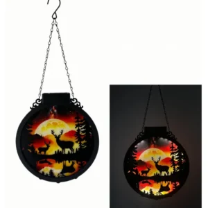 sm251422 iron+pp solar powered elk chandelier