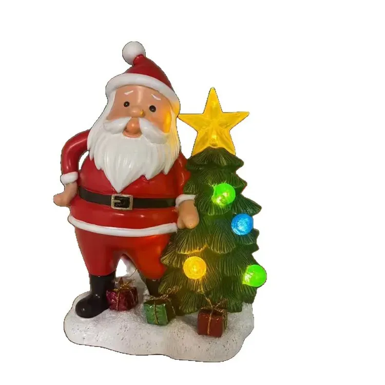sm251428 resin+pp (new design) solar santa claus with with gift bag resin statue (3)