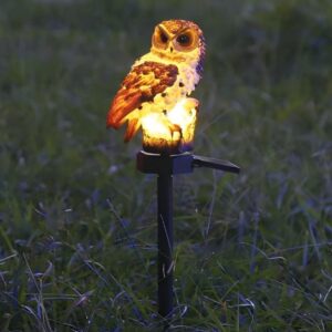 SM25614 Solar Resin Owl Lawn Stake Light