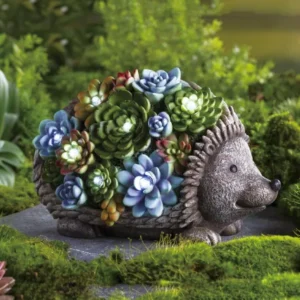 sm25653 resin solar powered hedgehog light