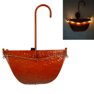 sm25815b iron+pp solar powered flower umbrella light