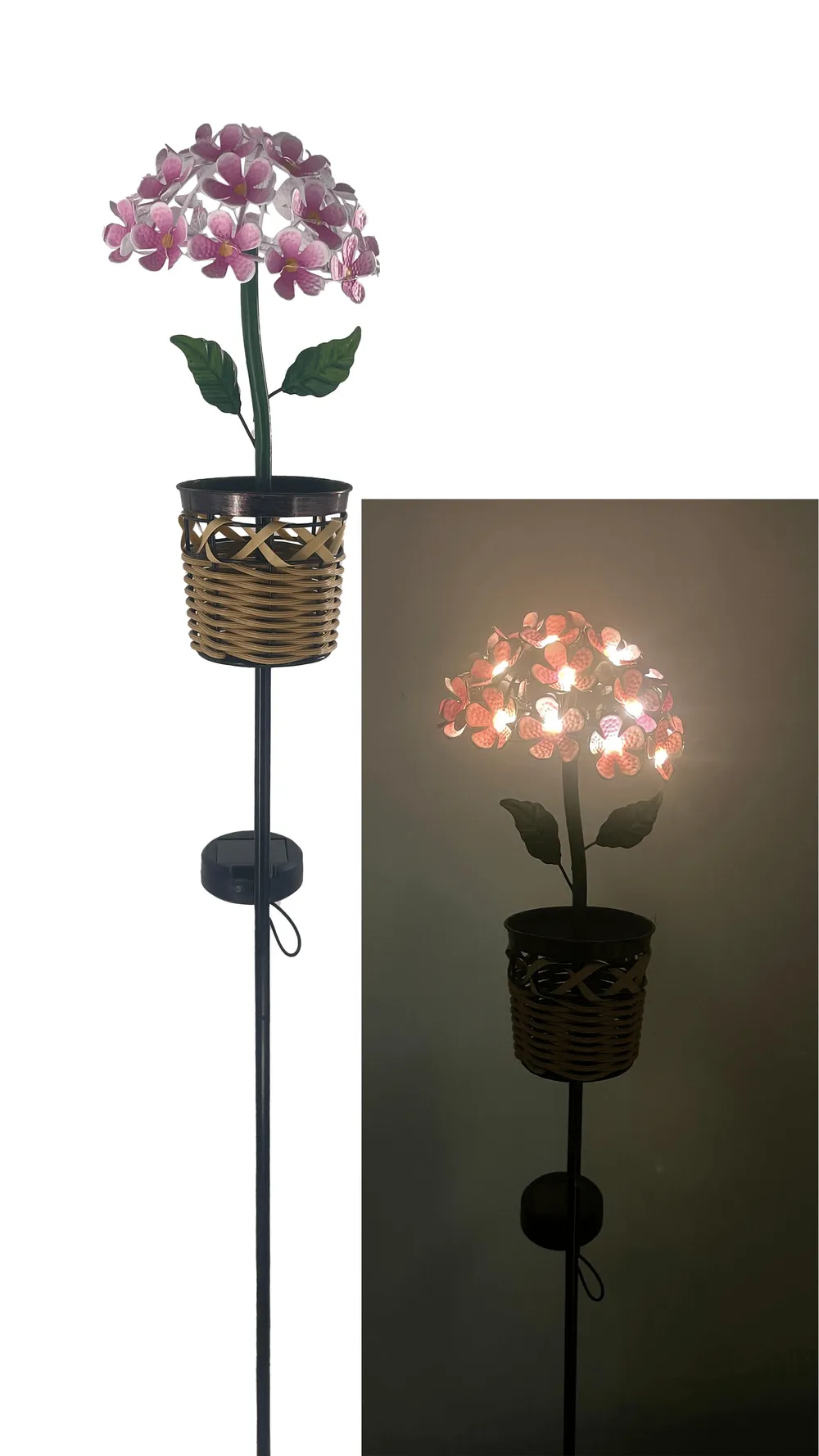 sm25867 iron + pp ball flower metal solar stake light (2)