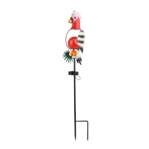 SM25868B Metal with Glass Ball Parrot Decorative Solar Stake Light