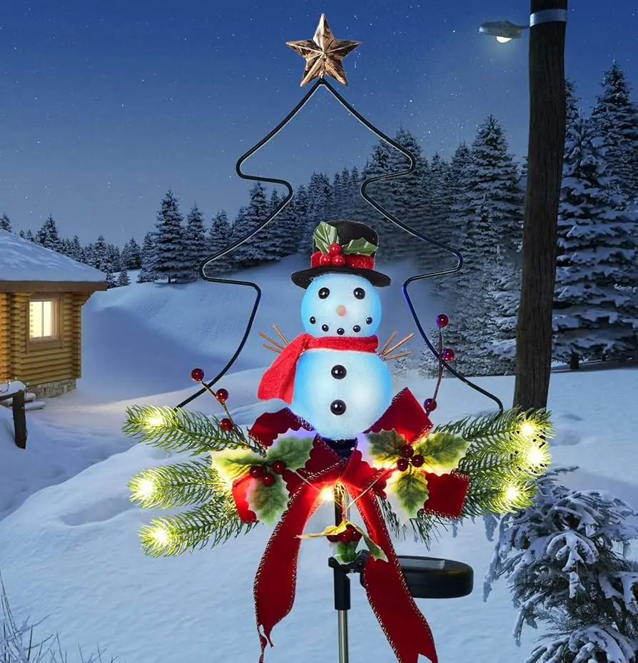 Snowman Solar Lights