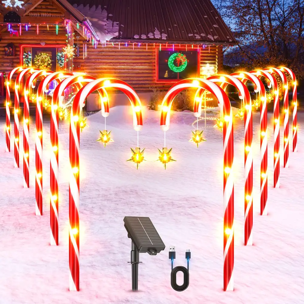Candy Cane Solar Lights