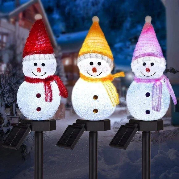 Snowman Solar Lights