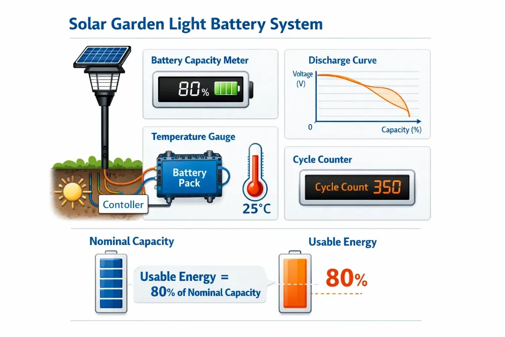 battery capacity vs usable energy diagram for solar garden lights
