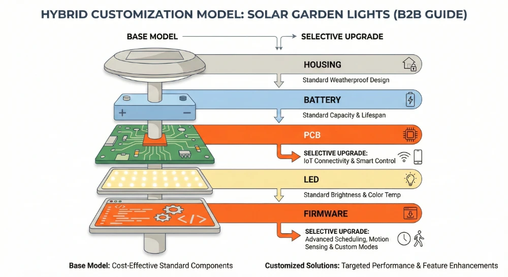 hybrid model of solar garden lights