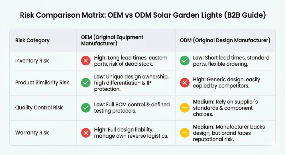 risk analysis for solar garden light's oem and odm