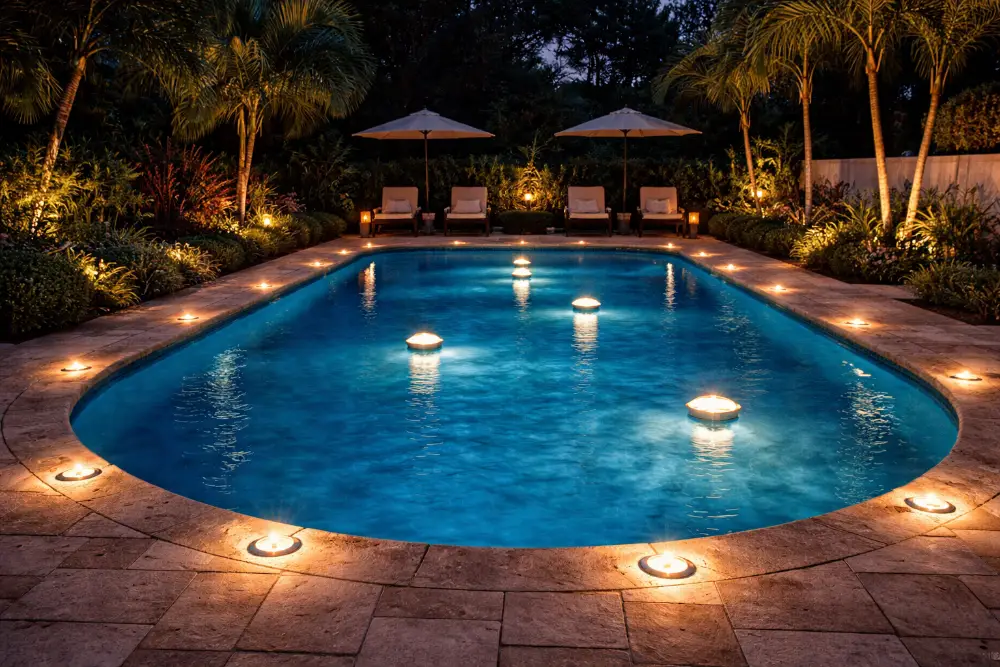 pool water feature setup
