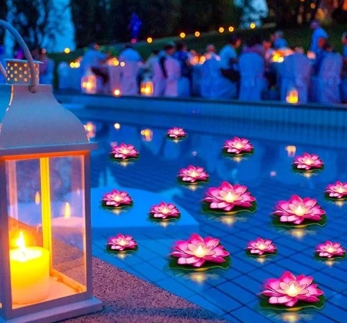 2.pink lotus floating lights
