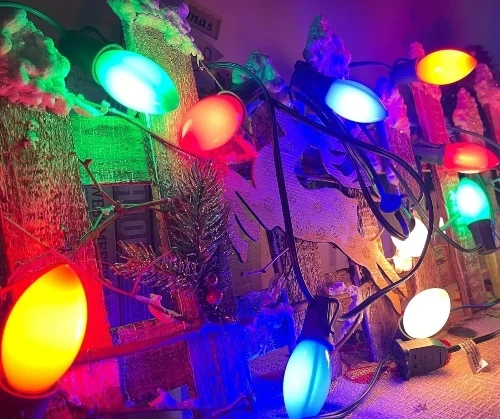 3. vintage c9 led multicolor christmas lights