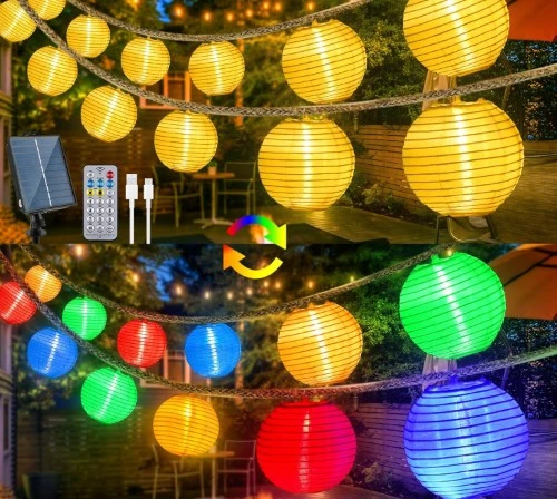 4 solar lantern string lights for camping