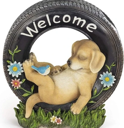 5 welcome puppy dog solar led light