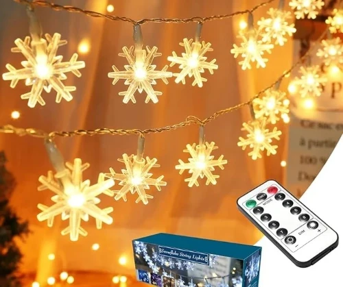 5. snowflake solar string lights