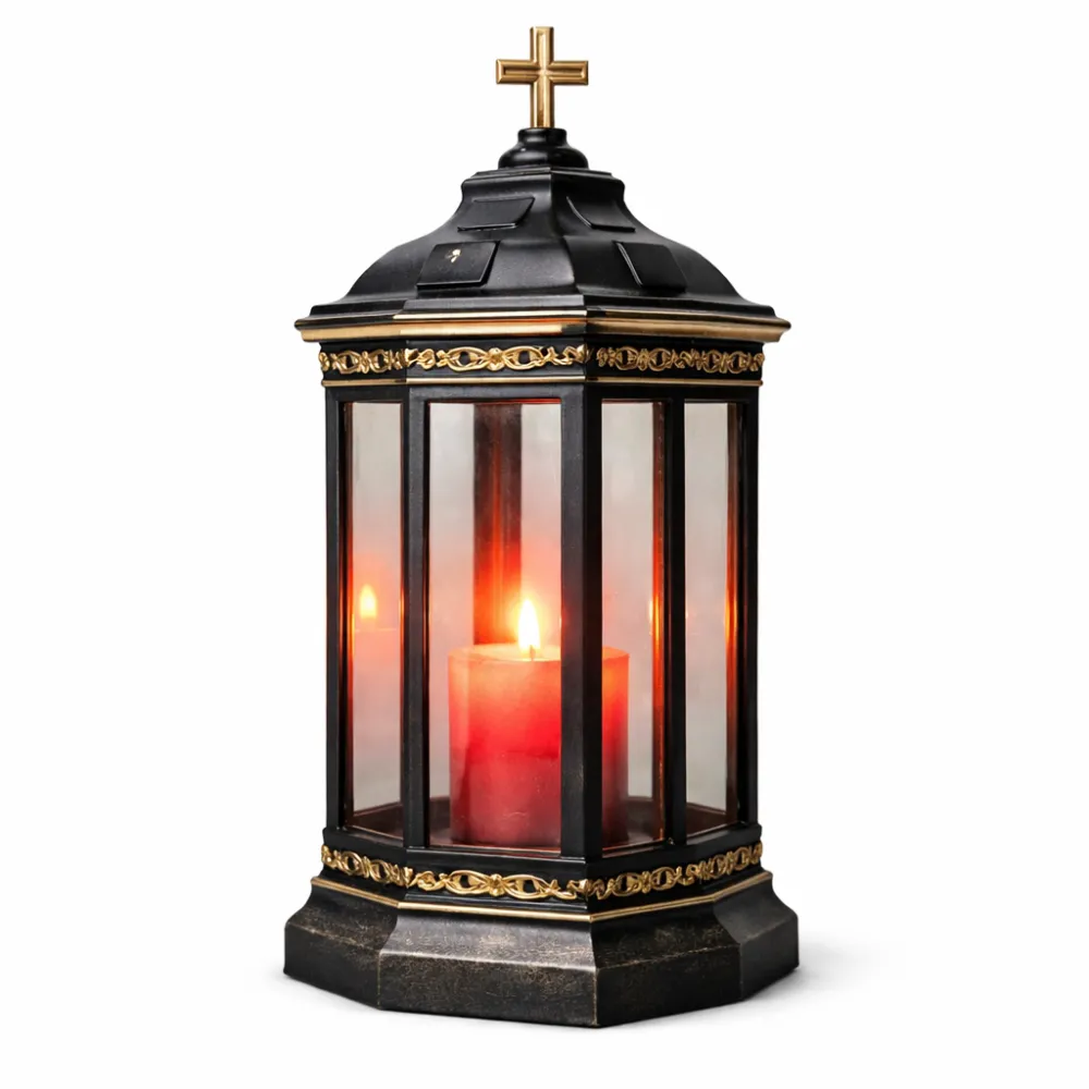 glass panel structure of cemetery solar lantern