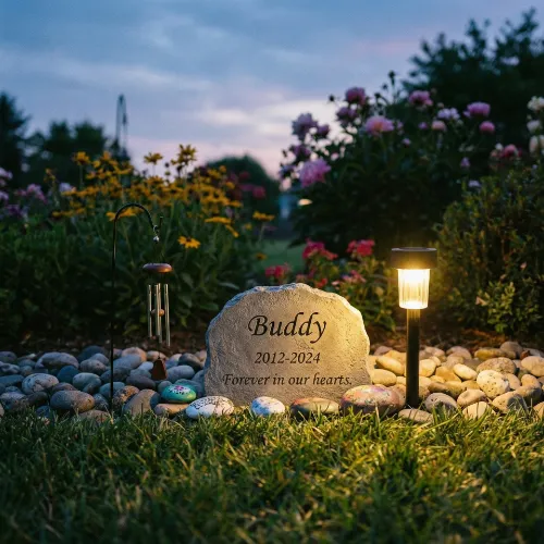 pet grave marker lighting