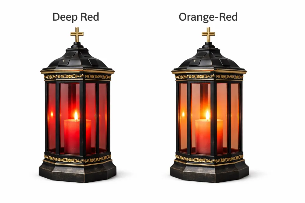 red led color consistency comparison in grave lanterns